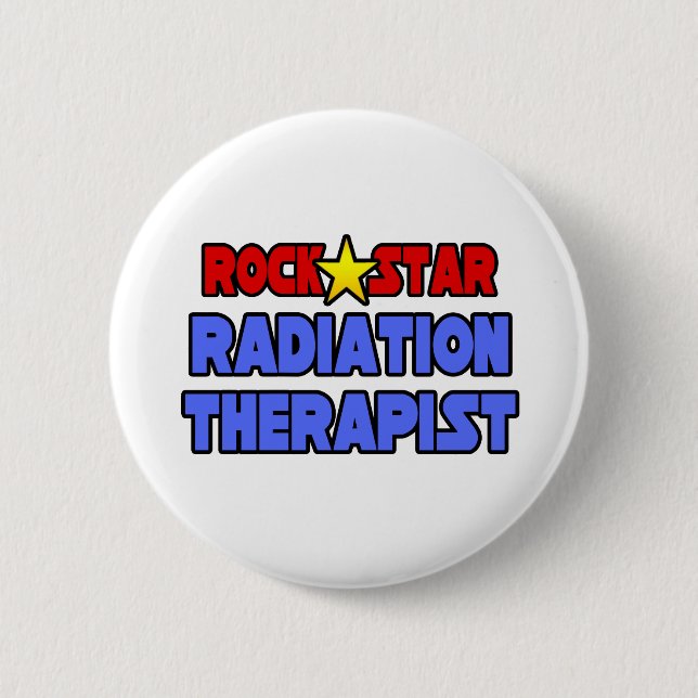 Badge Rond 5 Cm Radiothérapeute Rock Star (Devant)