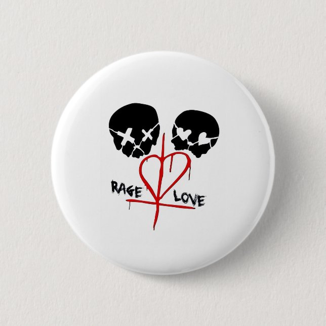 Badge Rond 5 Cm Rage et amour (Devant)