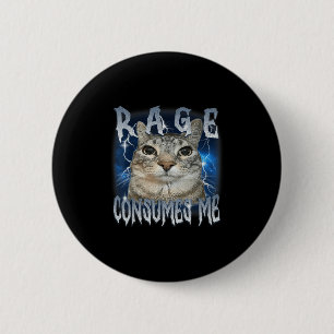 Badge Rond 5 Cm Rage me consomme Chat Vintage Mème drôle