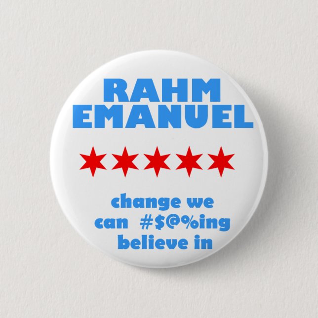 Badge Rond 5 Cm Rahm Emanuel pour le maire (Devant)