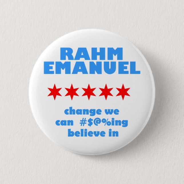 Badge Rond 5 Cm Rahm Emanuel pour le maire (Devant)