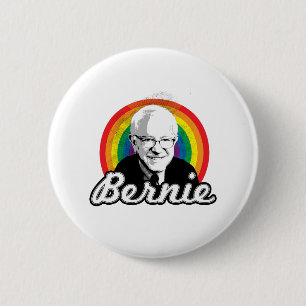 Badge Rond 5 Cm Rainbow Bernie - Politique LGBT -
