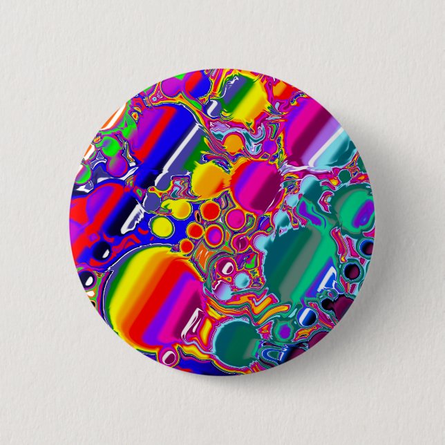 Badge Rond 5 Cm Rainbow Blast Art Abstrait (Devant)