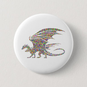 Badge Rond 5 Cm Rainbow Dragon Tribal Tattoo Idée