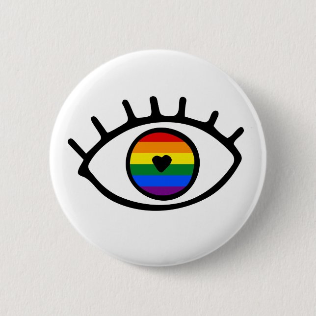 Badge Rond 5 Cm Rainbow eye (Devant)