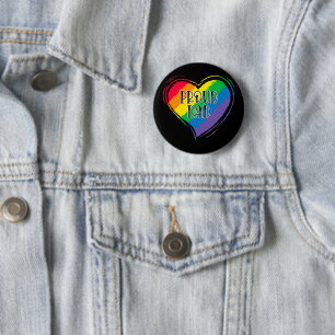 Badge Rond 5 Cm Rainbow Heart Flag Fier papa LGBT Gay pride Mois