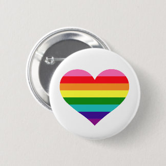 Badge Rond 5 Cm Rainbow Heart LGBTQ Love