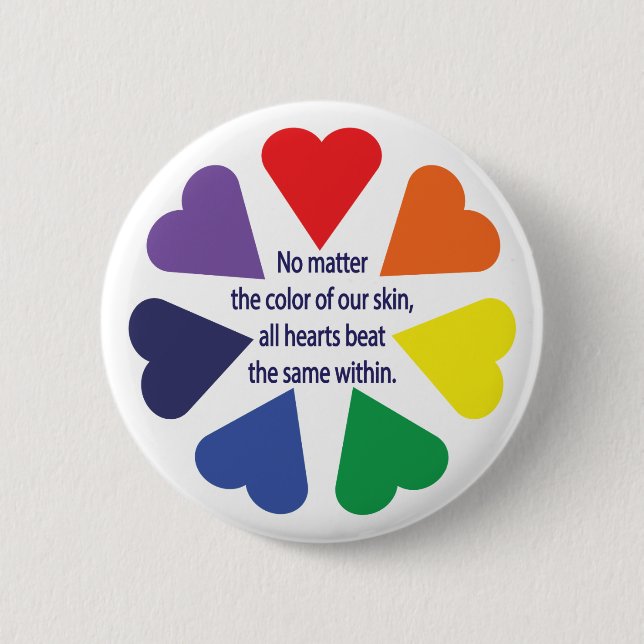 Badge Rond 5 Cm Rainbow Hearts (Devant)