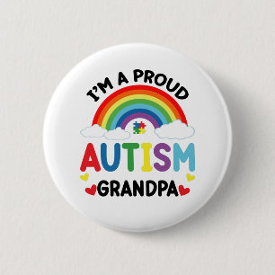 Badge Rond 5 Cm Rainbow I'm A Proud Autism Grandpa Autism Awarenes
