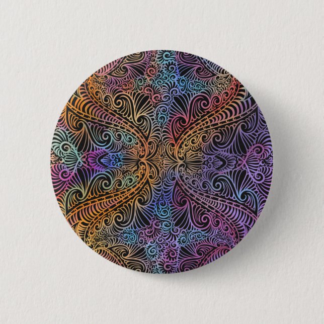 Badge Rond 5 Cm Rainbow Kaleidoscope Mandala (Devant)