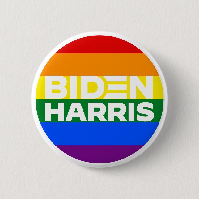 Badge Rond 5 Cm Rainbow LGBTQ Joe Biden Kamala Harris 2020 (Devant)