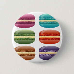 Badge Rond 5 Cm rainbow macarons