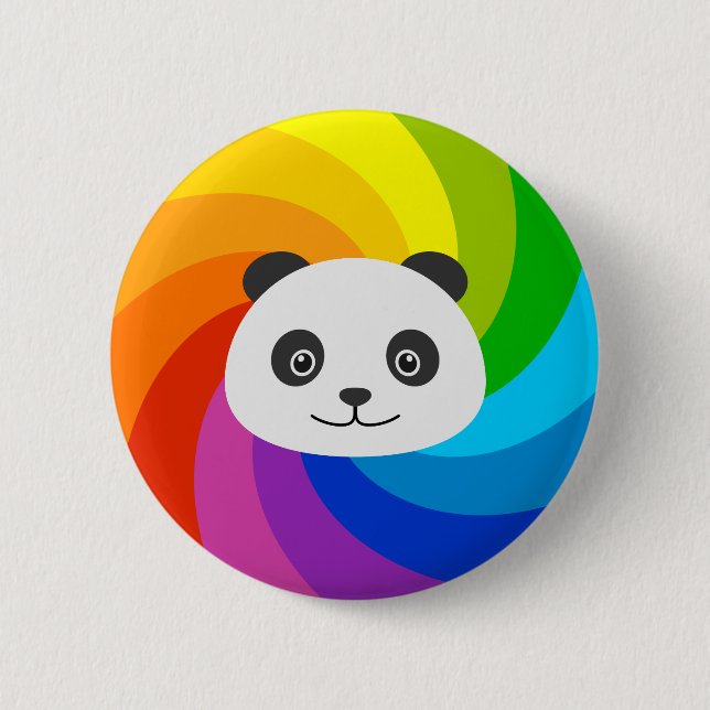 Badge Rond 5 Cm Rainbow Panda (Devant)
