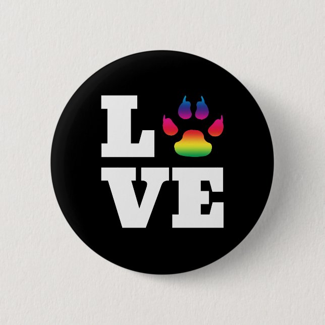 Badge Rond 5 Cm Rainbow paw (Devant)
