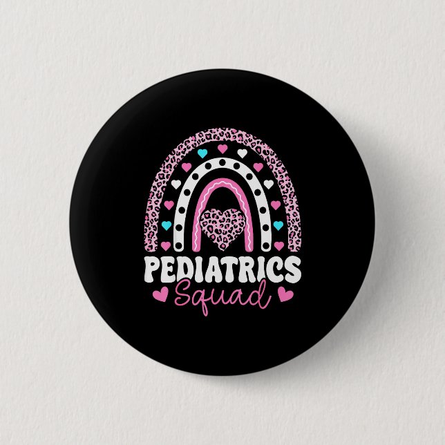 Badge Rond 5 Cm Rainbow Pediatrics Squad - Valentine's Day Pediatr (Devant)