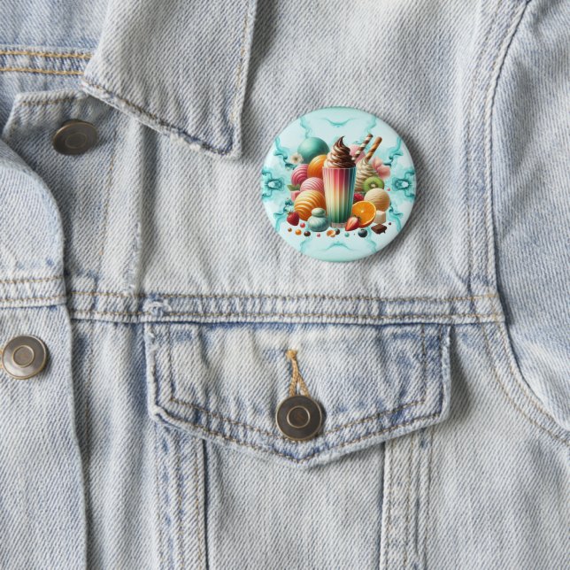 Badge Rond 5 Cm Rainbow Treat (En situation)
