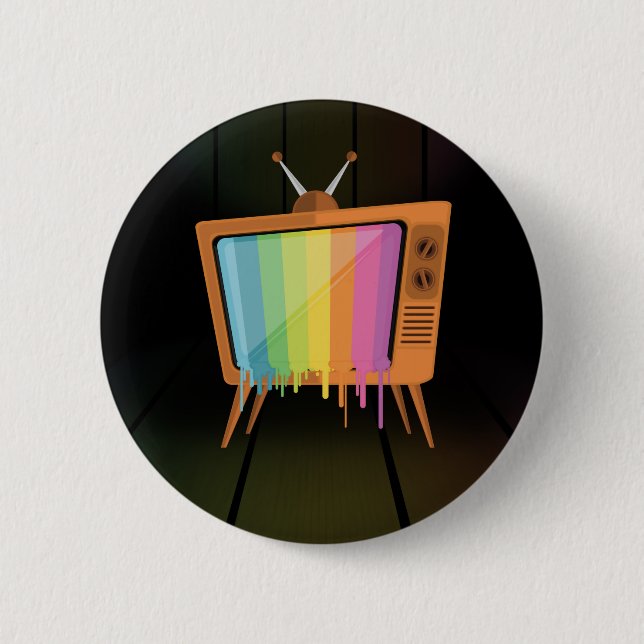 Badge Rond 5 Cm Rainbow TV (Devant)