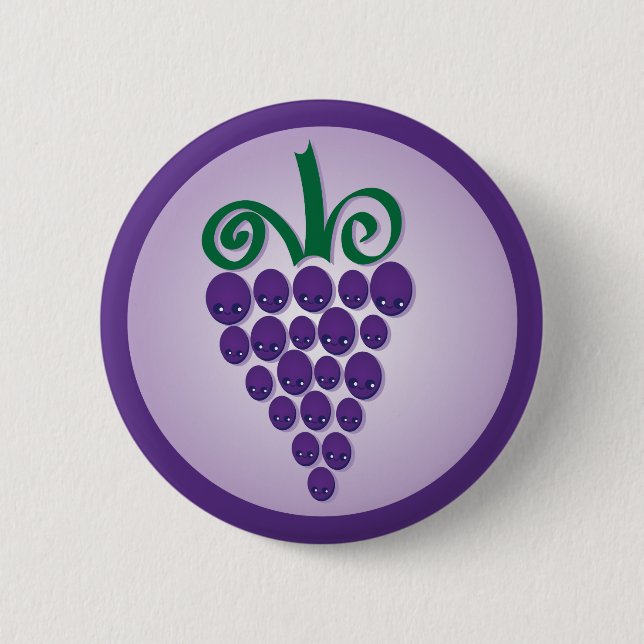 Badge Rond 5 Cm Raisins de Kawaii (Devant)