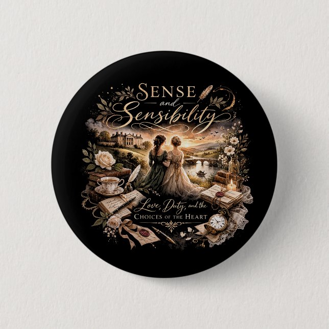 Badge Rond 5 Cm Raison et Sentiments (Devant)