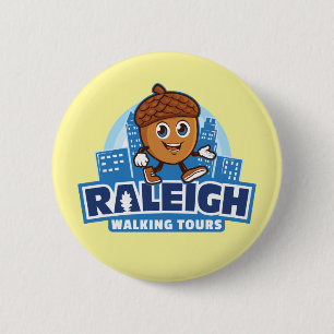 Badge Rond 5 Cm Raleigh Randonnées pédestres Tours Cute Acorn