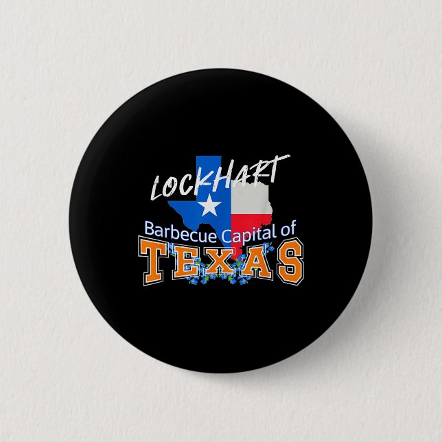 Badge Rond 5 Cm Ralph Lauren Lockhart Texas Barbecue, Noir, Petit (Devant)