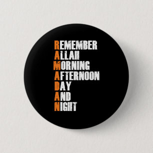 Badge Rond 5 Cm Ramadan jeûne Islam musulman Allah Hajj Cadeau Mec