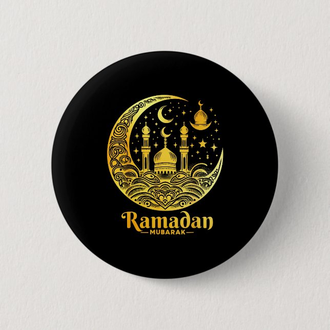 Badge Rond 5 Cm Ramadan Kareem Happy Fasting Ramadan Mubarak Islam (Devant)