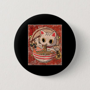 Badge Rond 5 Cm Ramen Cat Kawaii Anime Japonais Alimentation Gift