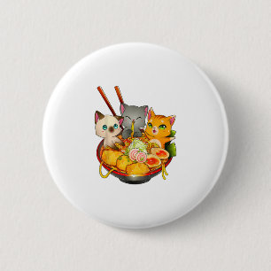 Badge Rond 5 Cm Ramen Cat Kawaii Neko Anime Otaku Cats Japonais