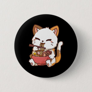 Badge Rond 5 Cm Ramen Chat Anime Kawaii Chat Manger Ramen