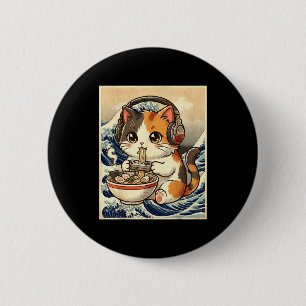 Badge Rond 5 Cm Ramen de chat d'anime Joueur Art japonais Rétro Vi