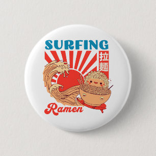 Badge Rond 5 Cm Ramen et vague