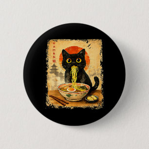 Badge Rond 5 Cm Ramen Japonais Chat Drôle Graphique Anime Chat