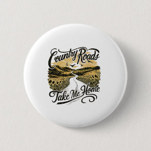 Badge Rond 5 Cm Randonnée Camping Montagne Routes Rurales M'emmène