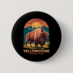 Badge Rond 5 Cm Randonnée Camping Parc national de Yellowstone Bis