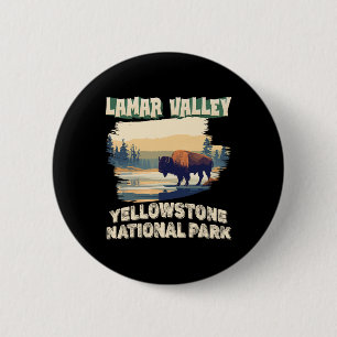 Badge Rond 5 Cm Randonnée dans la vallée de Lamar du parc national