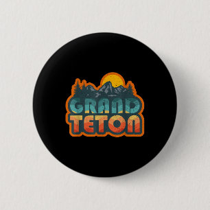 Badge Rond 5 Cm Randonnée montagneuse vintage dans le parc nationa
