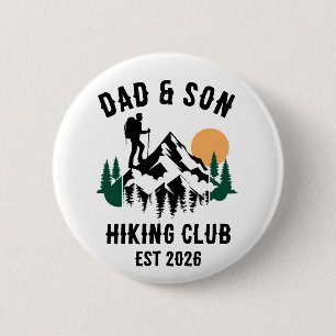 Badge Rond 5 Cm Randonnée personnalisée Papa et Fils