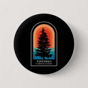 Badge Rond 5 Cm Randonnée Rétro Forêt Nationale de Nantahala Carol