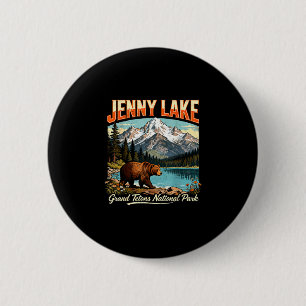 Badge Rond 5 Cm Randonnée rétro Jenny Lake Grand Tetons parc natio