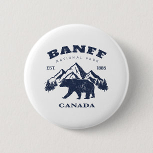 Badge Rond 5 Cm Randonnée souvenir vintage du Parc national Banff 