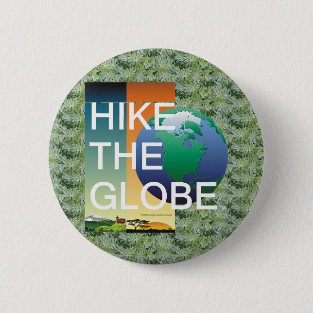Badge Rond 5 Cm Randonnée SUPÉRIEUR le globe (Devant)