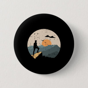 Badge Rond 5 Cm Randonneur de montagne Voyage Randonnée Voyageur A