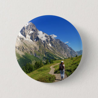 Badge Rond 5 Cm randonneur en vallée de furet, Italie