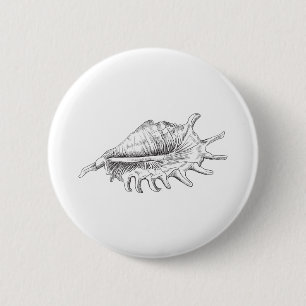 Badge Rond 5 Cm Rapana Seashell