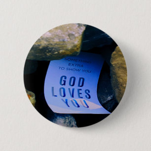 Badge Rond 5 Cm Rappel de l'Amour de Dieu pour vous. Foi chrétienn