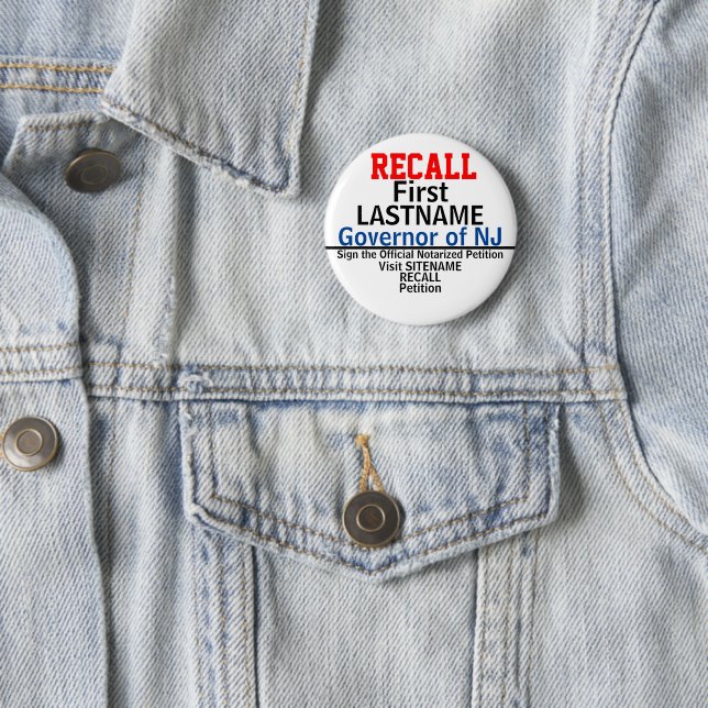 Badge Rond 5 Cm Rappel Gouverneur. Modifier Tout Nom État  (En situation)