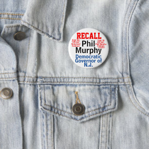 Badge Rond 5 Cm Rappeler NJ Gov. Murphy (Modifier pour n'importe q