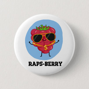 Badge Rond 5 Cm Raps-berry Funny Rapper Raspberry Pun