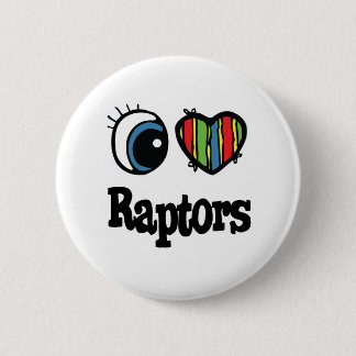 Badge Rond 5 Cm Rapteurs I Love (Coeur)